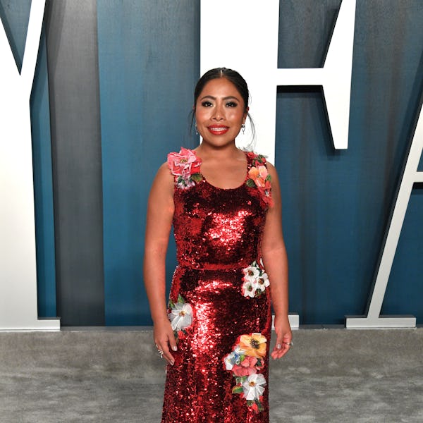 Yalitzia Aparicio in a look styled by Sophie Lopez.