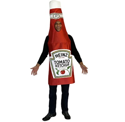 Man in a ketchup costume 