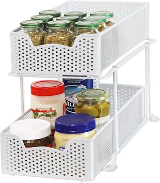 Simple Houseware 2 Tier Sliding Cabinet Basket Organizer