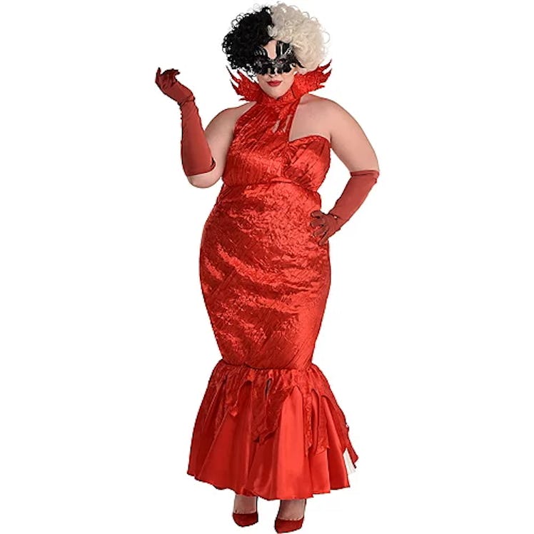 Adult Cruella Red Ball Dress Plus Size Costume - Disney Cruella