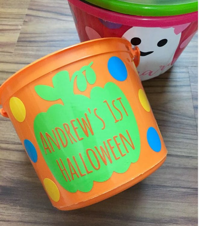 My First Halloween Bucket, Personalized Toddler Trick or Treat Buckets