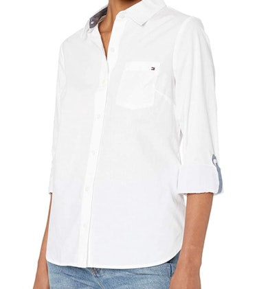 white button-down shirt 