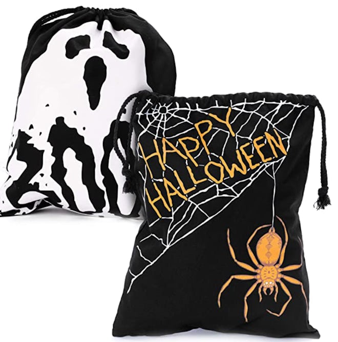 Boo! Ghost and Spooky Spider Trick or Treat Canvas Bags