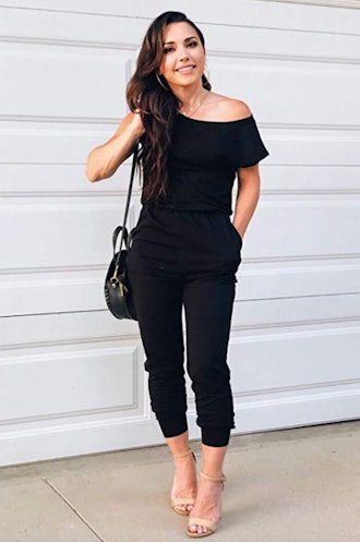 Alelly Off-Shoulder Elastic Waist Jumpsuit 