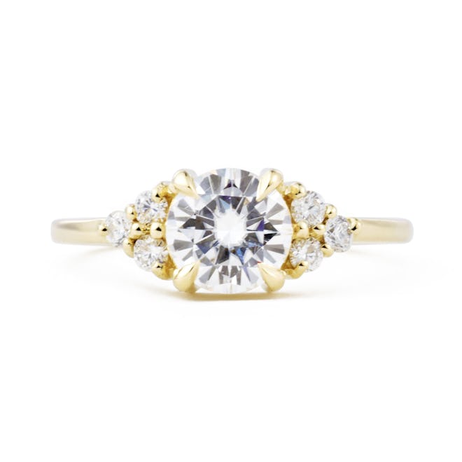 Bella Round Moissanite Engagement Ring from Valerie Madison fine jewelry.