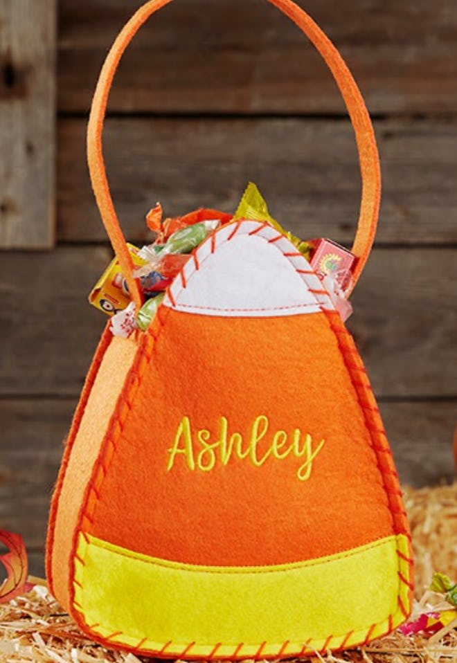 Candy Corn Embroidered Halloween Trick or Treat Bag