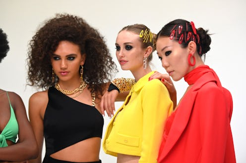 Models backstage at Alice + Olivia S/S '22