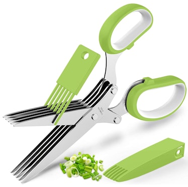 POROMI Herb Cutter Shears with 5 Blades and Cover