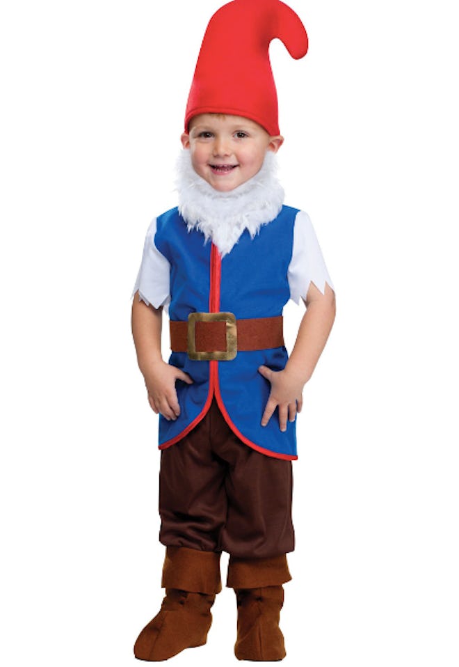 Little toddler dressed as a gnome