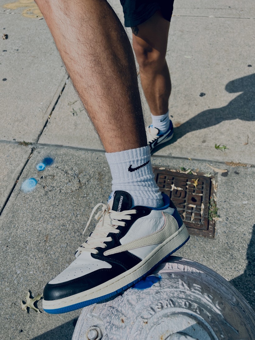 Wearing Travis Scott's Fragment Jordan 1 Low sneaker: Worth the hype