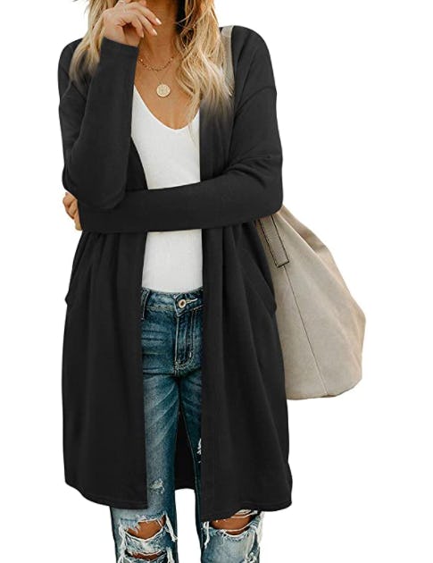 OUGES Lightweight Open Front Cardigan