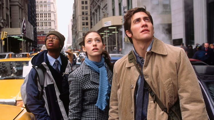 Jake Gyllenhaal, Emmy Rossum, and Arjay smith in The Day After Tomorrow.