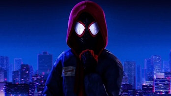 Miles Morales pulling down his mask in Spider-Man: No Way Home