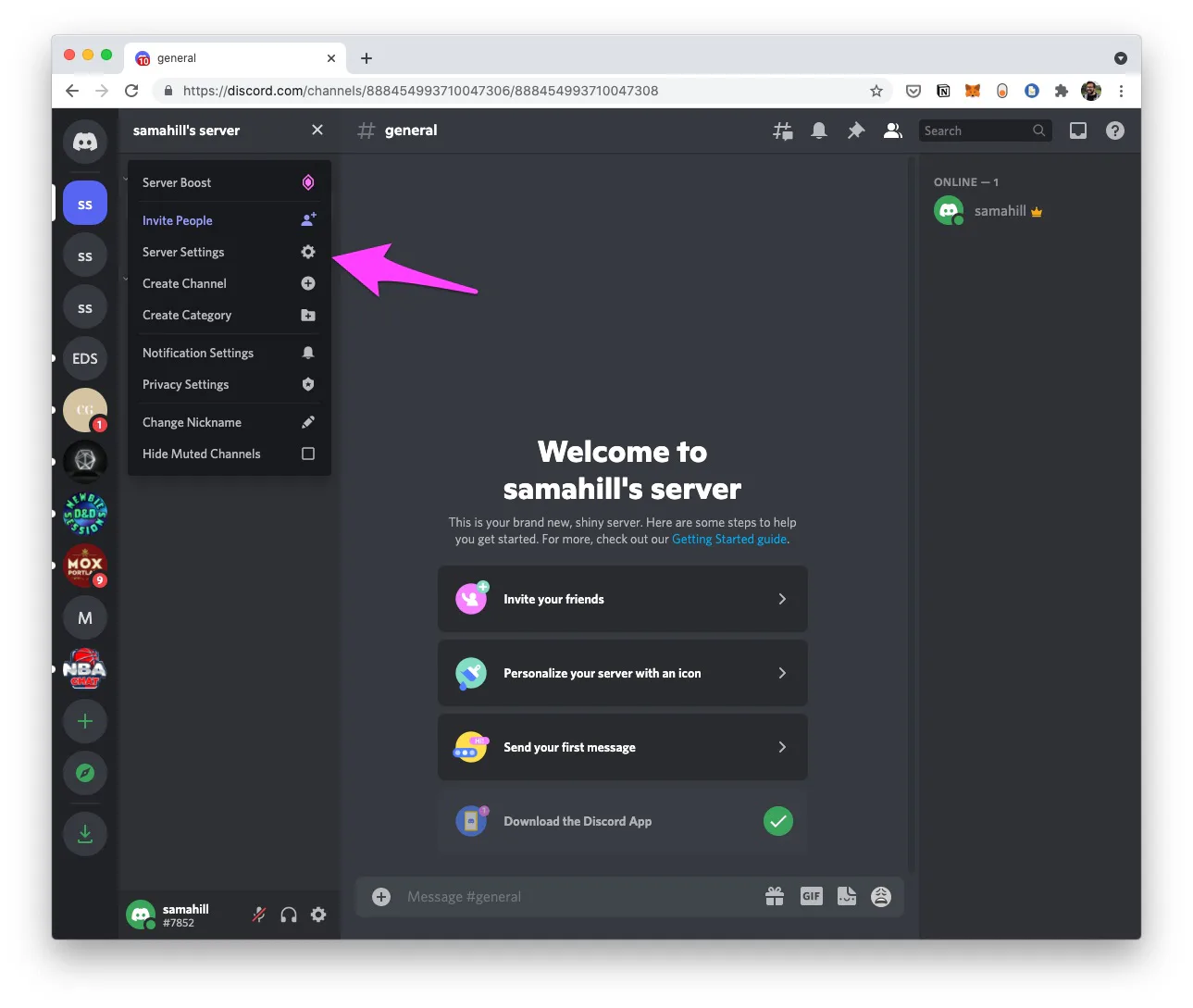 How to start a Discord server