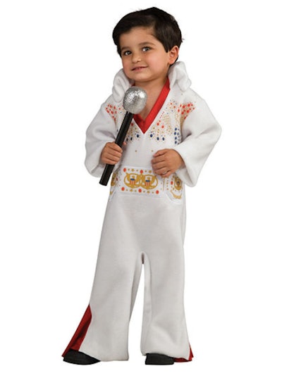 Toddler boy dressed as Elvis