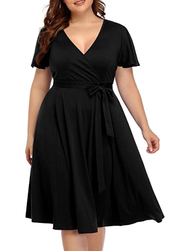 Pinup Fashion Wrap Midi Dress