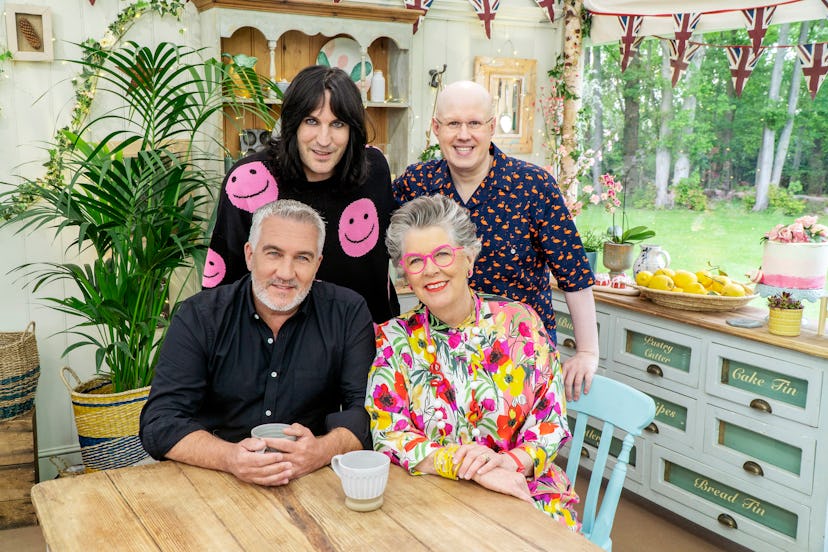 Hosts Noel Fielding and Matt Lucas and judges Paul Hollywood and Prue Leith of 'The Great British Ba...