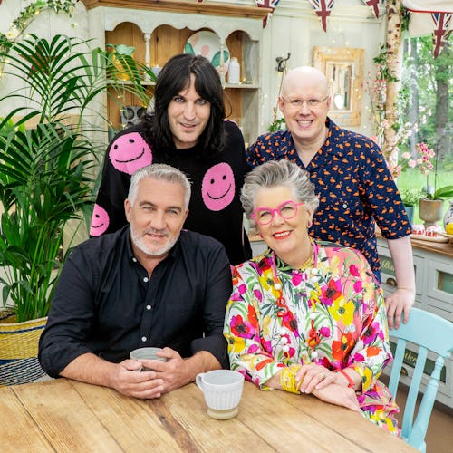 Hosts Noel Fielding and Matt Lucas and judges Paul Hollywood and Prue Leith of 'The Great British Ba...