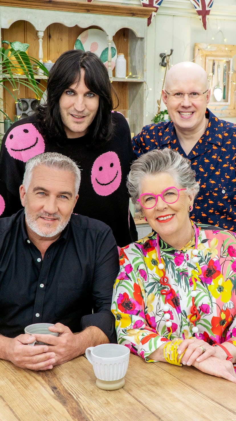 Hosts Noel Fielding and Matt Lucas and judges Paul Hollywood and Prue Leith of 'The Great British Ba...