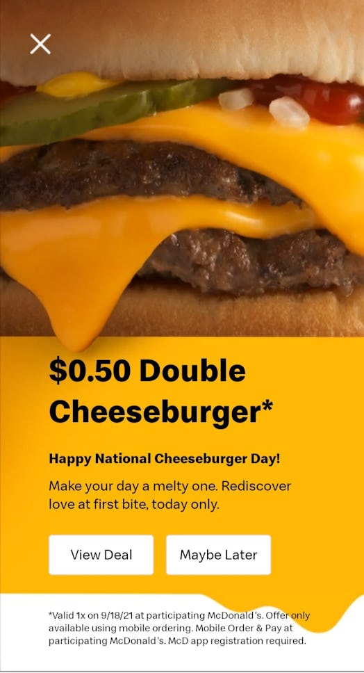 Here's how to get McDonald's National Cheeseburger Day 2021 deal on Saturday, Sept. 18.