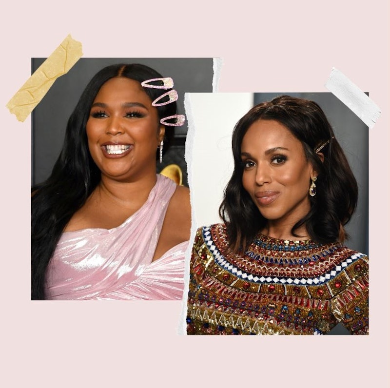 Lizzo (at 2021 Grammy Awards) get support from Kerry Washington (at the 2020 Vanity Fair Oscar Party...