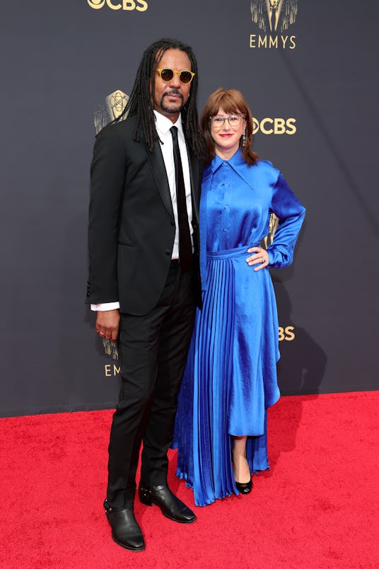 Colson Whitehead and Julie Barer at the 2021 Emmys.