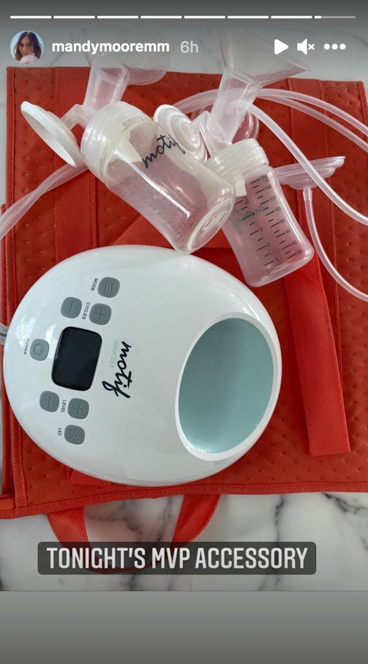 Mandy Moore posted a photo of her breast pump before the 2021 Emmys. 