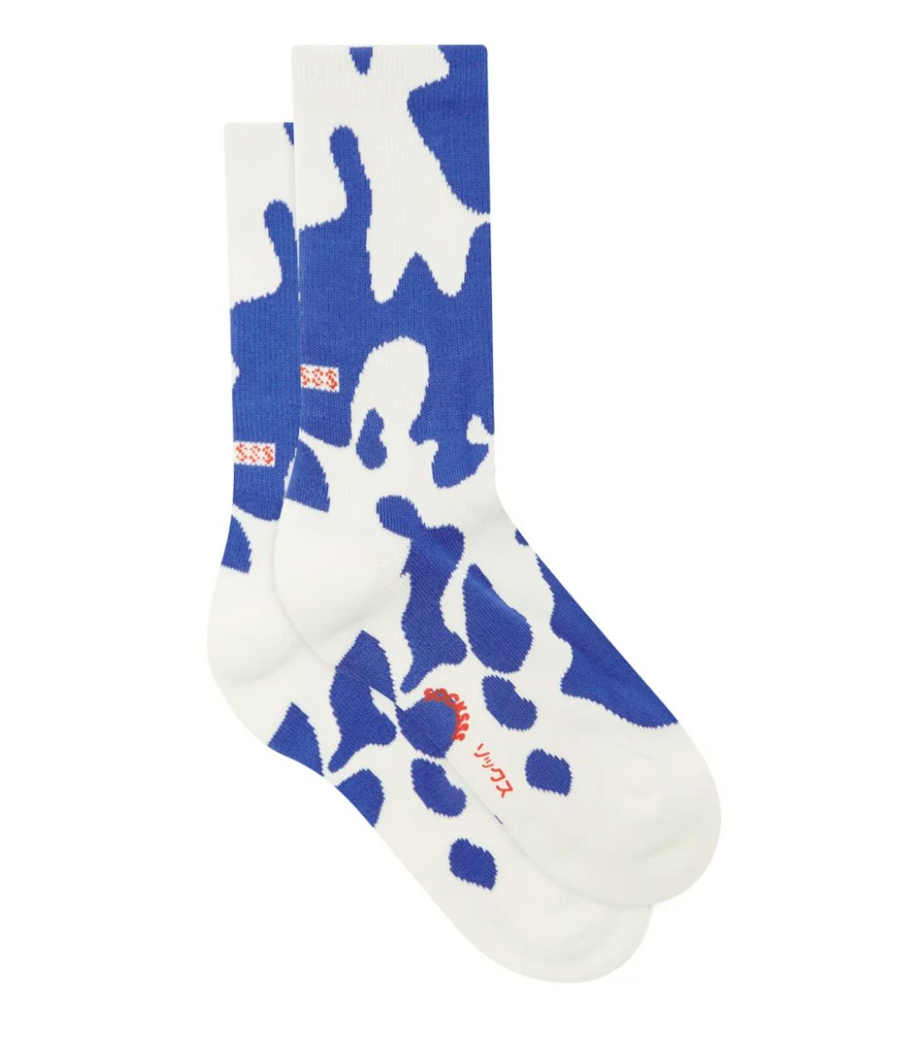 Blueberry Blast cow-print cotton-blend socks