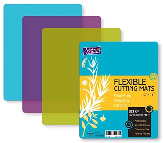 Nicole Home Collection Flexible Plastic Cutting Board Mats (3-Pack)