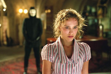 Evey (Natalie Portman) stares in disbelief at V’s home in V for Vendetta.