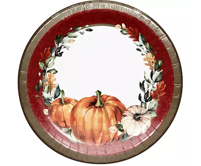 These fall-themed pumpkin plates are available this Halloween season at BJ's Wholesale.