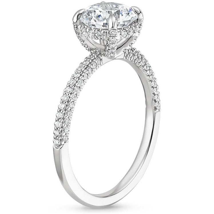 Moissanite Valencia Lab Diamond Ring with diamond accented gallery from Brilliant Earth.