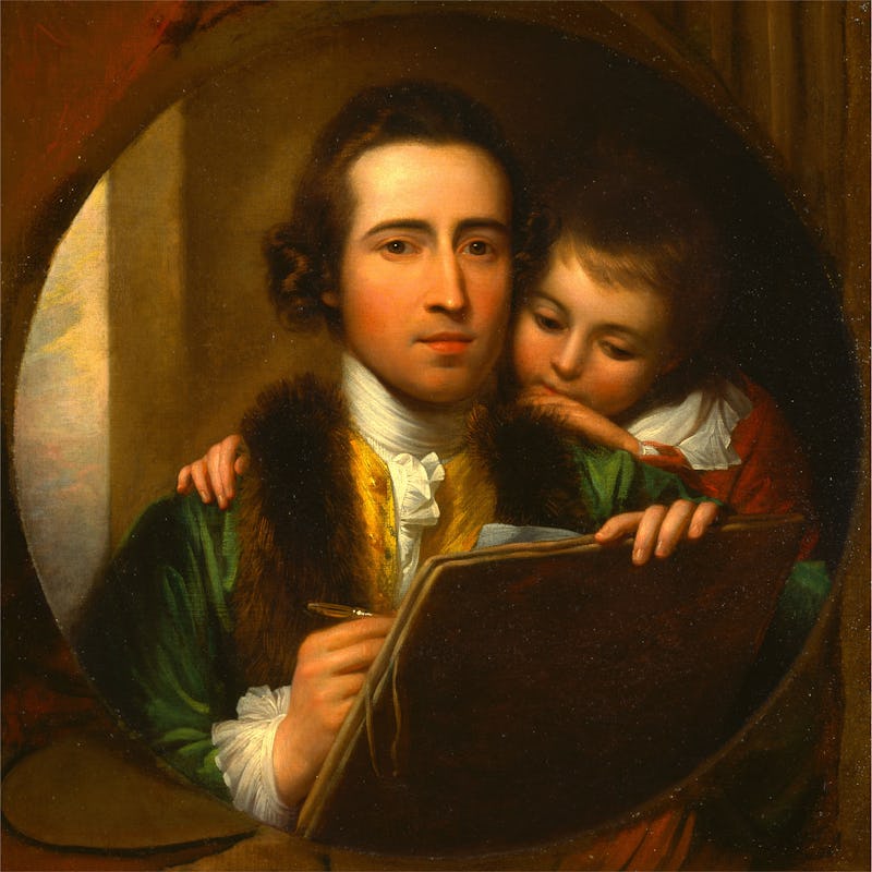 The Artist and His Son Raphael Self-Portrait with Raphael West, Benjamin West, 1738-1820