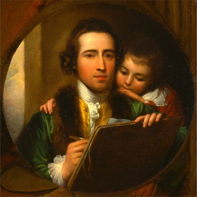 The Artist and His Son Raphael Self-Portrait with Raphael West, Benjamin West, 1738-1820