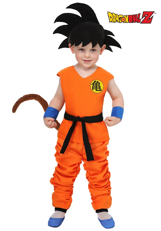 Toddler wearing Goku costume