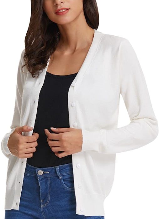 GRACE KARIN Button-Down V-Neck Cardigan