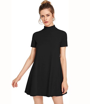 Milumia Short Sleeve Mock Neck T Shirt Dress