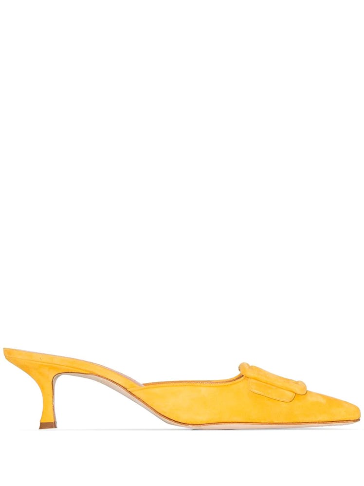 Yellow Maysale 50 Suede Mules