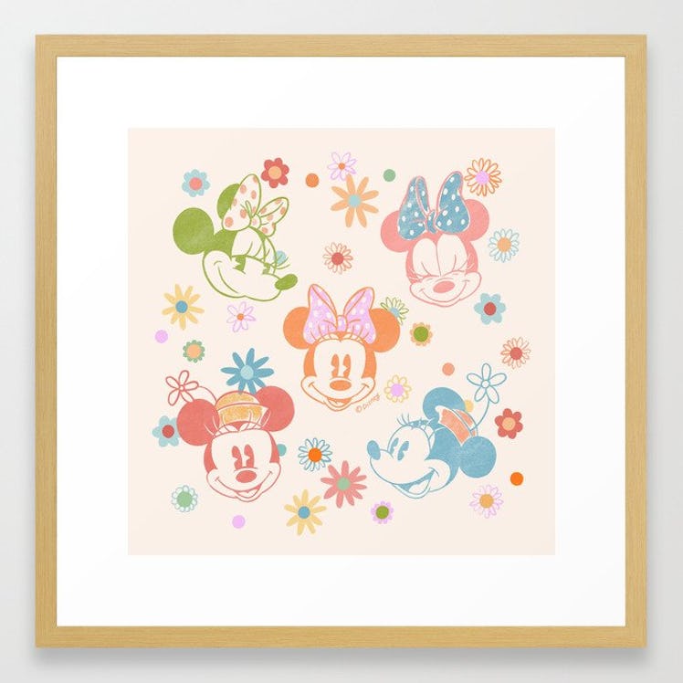This Society6 x Disney Minnie Mouse Collection framed art is great dorm decor. 
