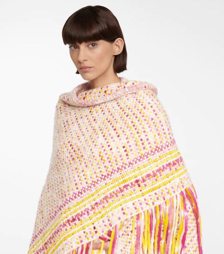 Azzaro Fringed Cashmere Poncho