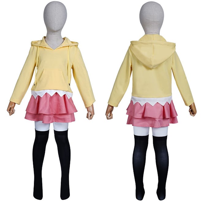 Kid size mannequin wearing Himawari Uzumaki costume