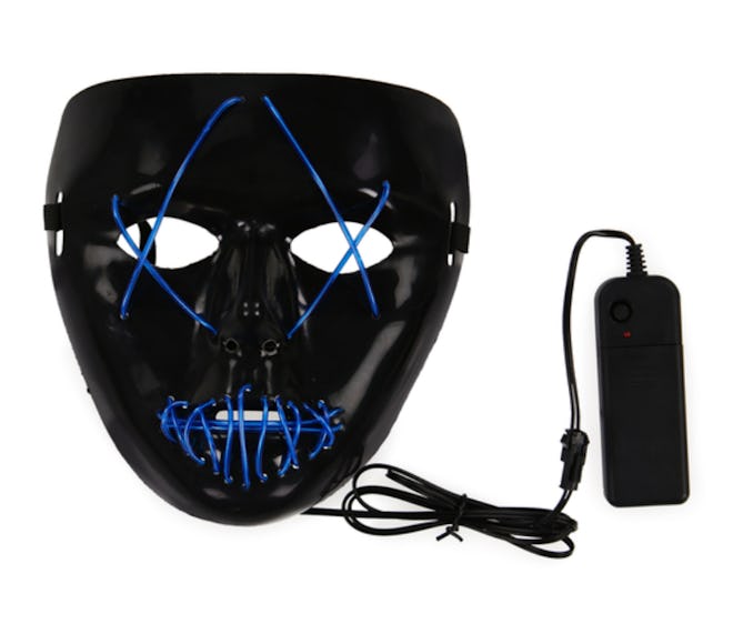 This black & blue LED wire halloween mask is available for $5 from Five Below.