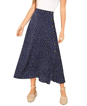 SheIn Polka Dot A-Line Midi Skirt