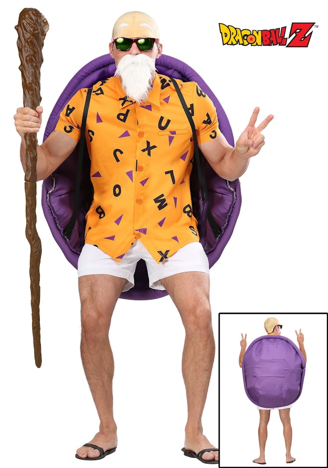 Adult posing in Master Roshi costume