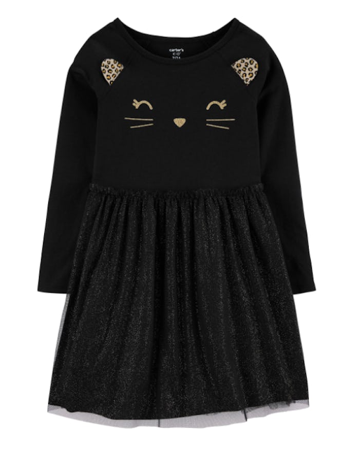Dress with a cat face on the front