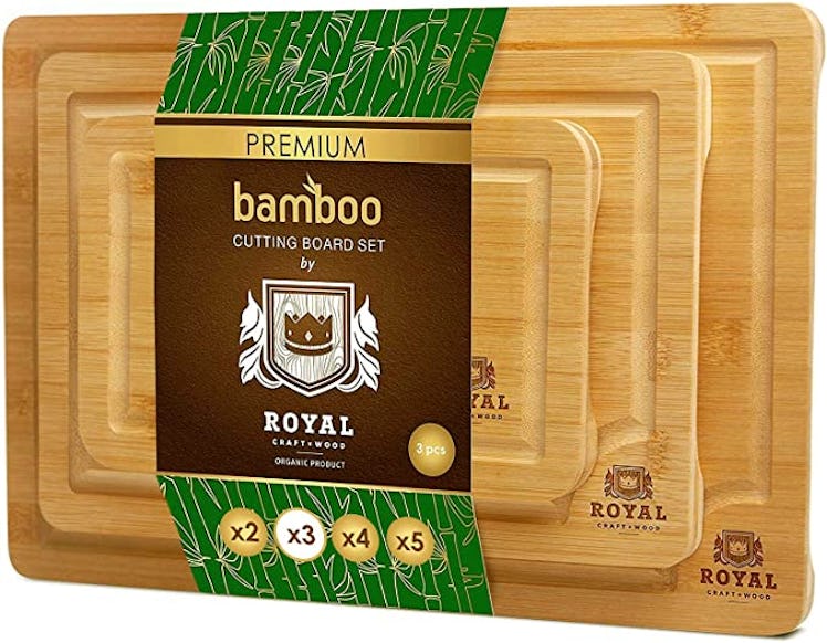  ROYAL CRAFT WOOD Bamboo Cutting Board Set (3-Piece)