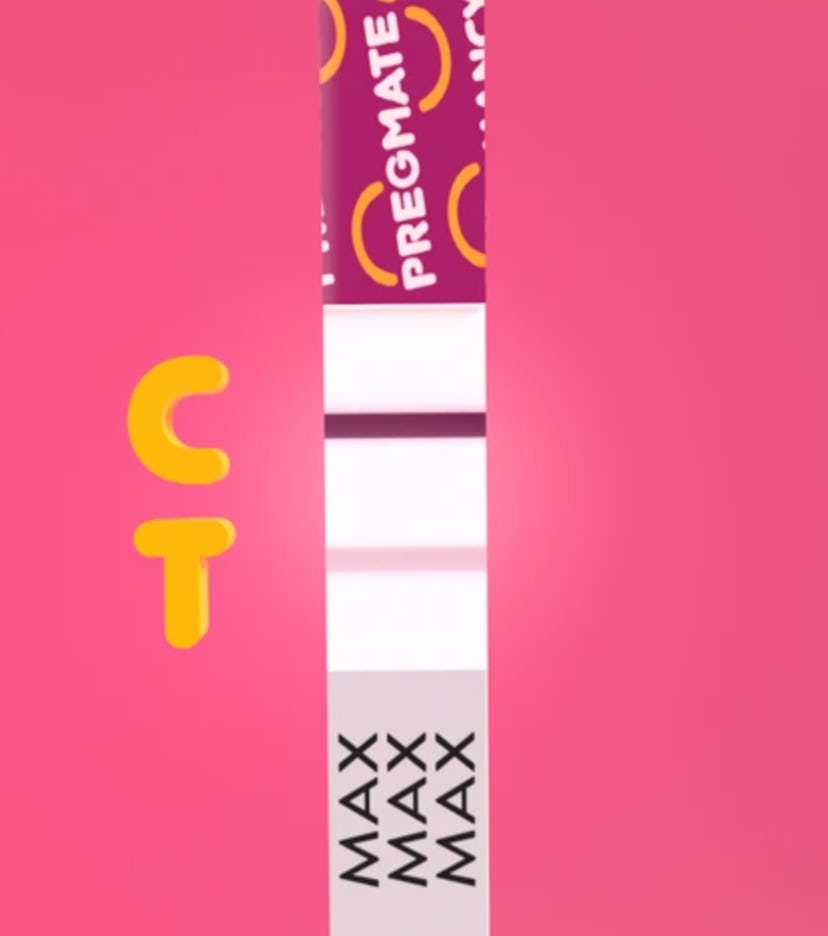 Photo of positive pregnancy test strip
