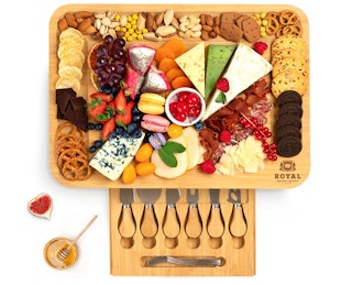 ROYAL CRAFT WOOD Cheese Board And Knife Set (13 Pieces)