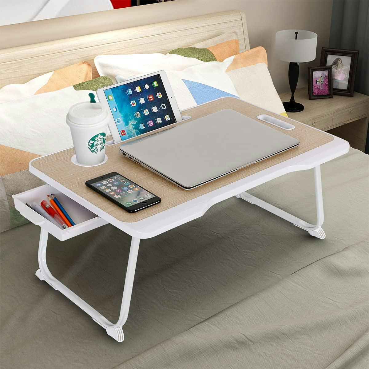 Baodan Laptop Bed Table with Storage