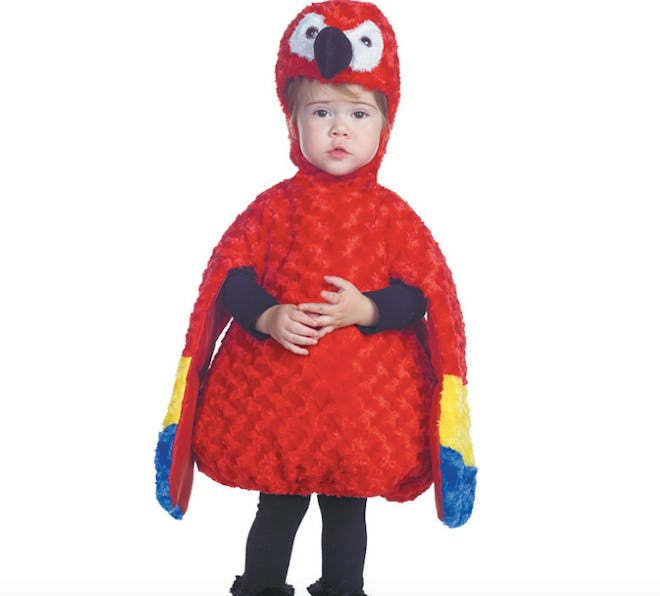 Toddler wearing a parrot costume